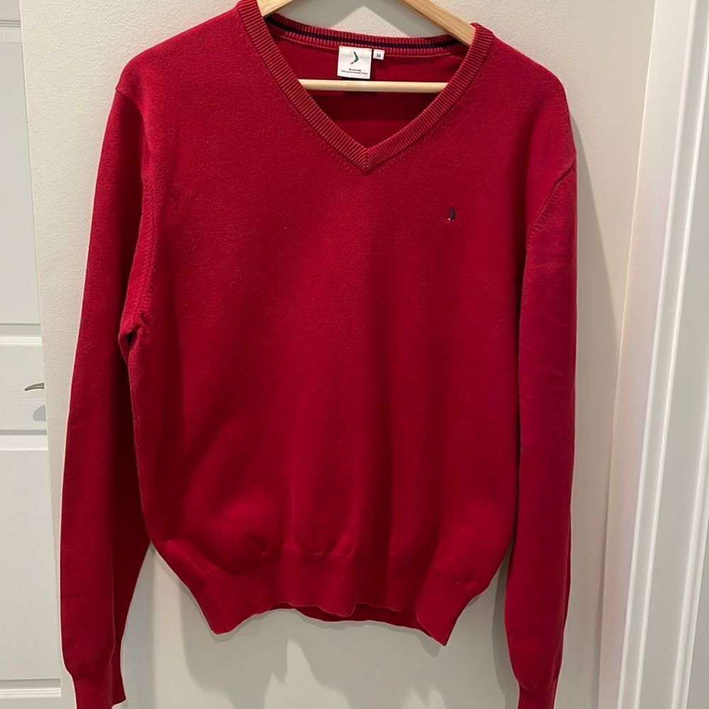 Boomerang Pullover sweater V-neck red size Medium